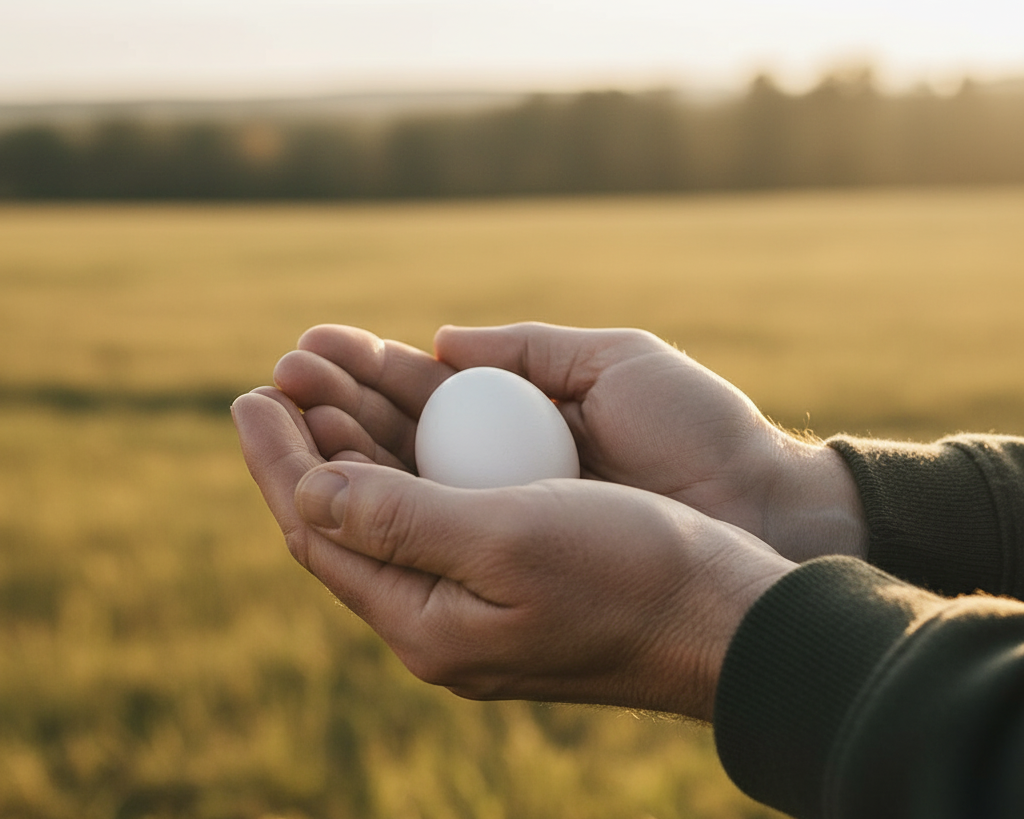 Mano protegiendo una Huevo